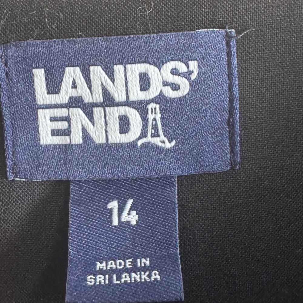 Lands’ End Black Short Sleeve Belted Dress Size 14 Work Office Career - Picture 8 of 8